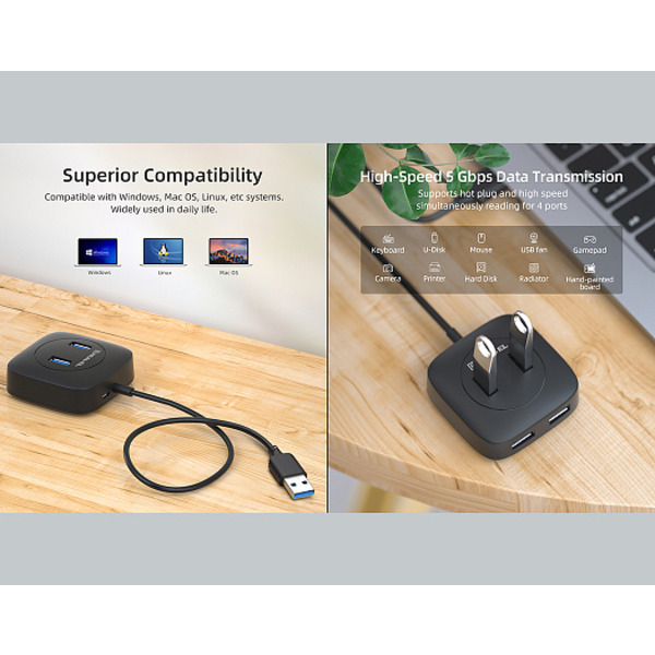 USB-хаб REAL-EL HQ-187 Black