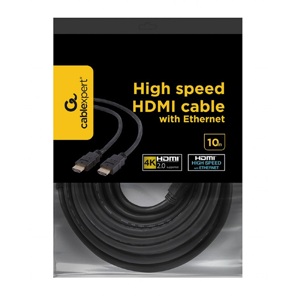 Кабель Cablexpert HDMI - HDMI V 2.0 (M/M), 10 м, чорний (CC-HDMI4-10M) пакет