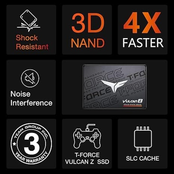 Накопичувач SSD  512GB Team Vulcan Z 2.5 SATAIII 3D TLC (T253TZ512G0C101)