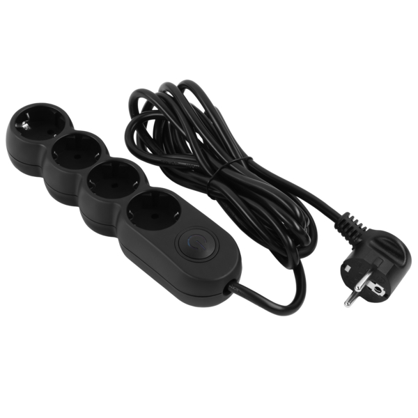 Фильтр питания 2E (2E-U04VESM3BK) 4 розетки, 3 м, Black