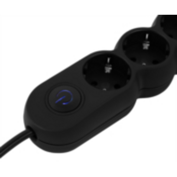 Подовжувач мережевий 2E Plus 5хТип F, 3х1мм кв, 10A, 3м, чорний