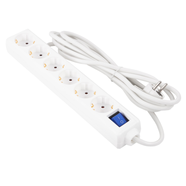 Фільтр живлення 2E (2E-U06ESM3WH) 6 розеток, 3 м, White