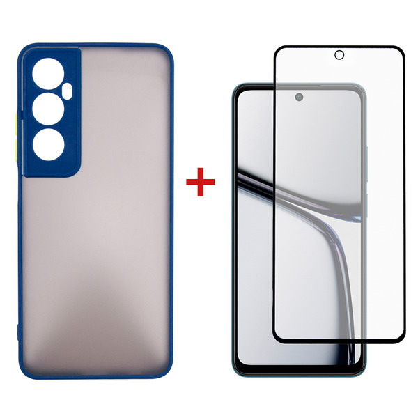 Чeхол-накладка Dengos для Realme C65 Blue (DG-KM-94) + защитное стекло