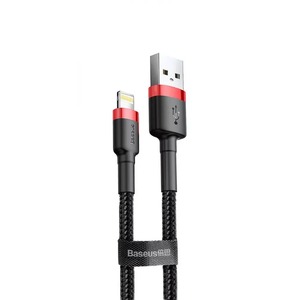 Кабель Baseus Cafule USB-Lightning, 2.4A, 1м Черный (6953156274976)