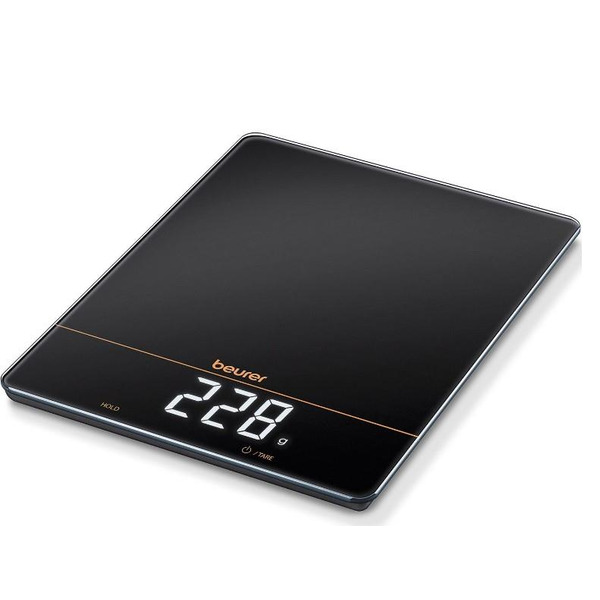 Весы Beurer кухонные, 15кг, сенс. управл., АААx3 в компл, стекло, черный