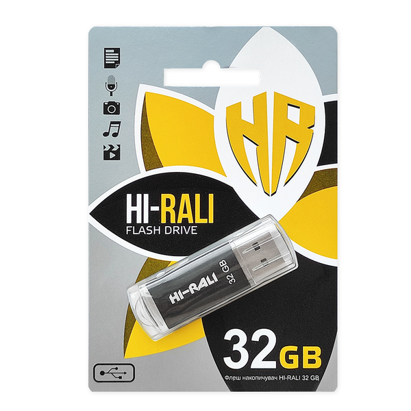 USB-Флешка USB 32GB Hi-Rali Rocket Series Black (HI-32GBVCBK)