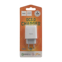 Мережевий зарядний пристрій Hoco C72Q, QC3.0, PD 18W, White
