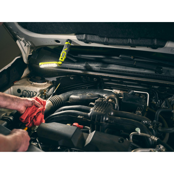 Фонарь инспекционный аккумуляторный Ryobi USB Lithium RLI4-120G, 4В, 2А·ч, 650лм, 3 режима, магнит, зажим 0.17кг