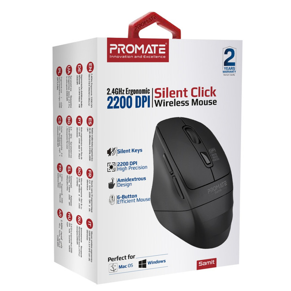 Мышь беспроводная Promate Samit Black