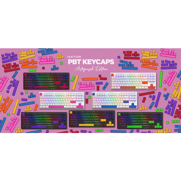 Набір кейкапів Hator PBT Keycaps Autograph Edition Knockout Pink (HTS-711)