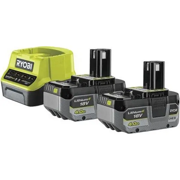 Набір акумуляторів + зарядний пристрій RYOBI ONE+ RC18120-240X, 18В, 2х4Ач (5133005092)