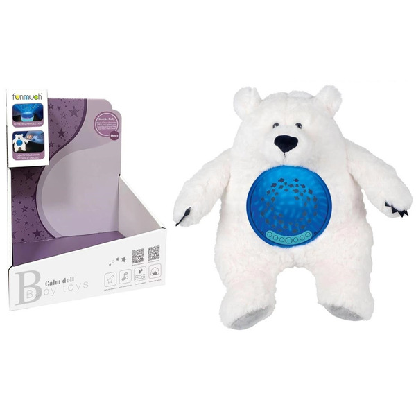 Игрушка-ночник Funmuch Полярный мишка с проектором вращающегося океана и музыкой