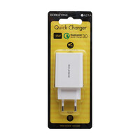 Мережевий зарядний пристрій Borofone BA21A, QC 3.0, PD 18W, White