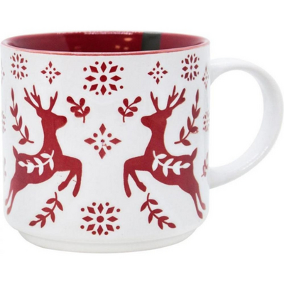 Чашка Ardesto New Year's red, 440мл, кераміка (AR3058ASR)