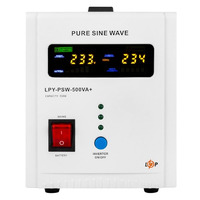 ИБП LogicPower LPY-PSW-500VA+, Lin.int., AVR, 2 x евро, LCD, металл, с правильной синусоидой 12V