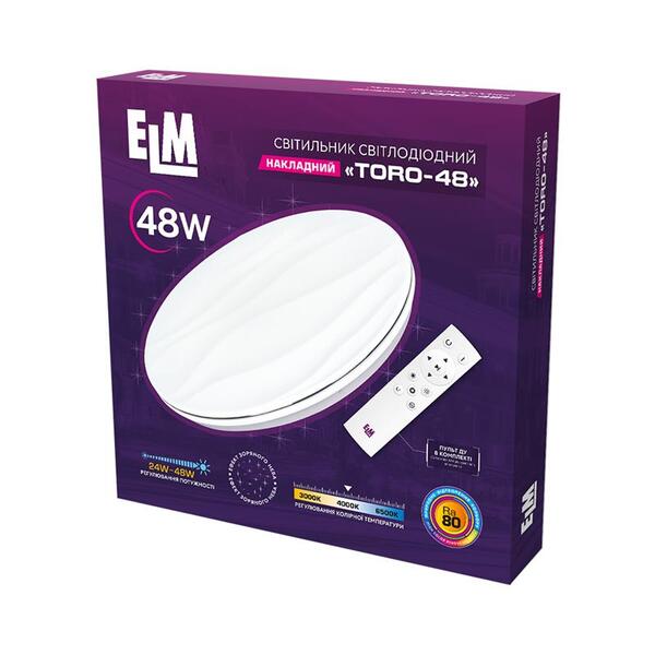 Светильник потолочный с пультом ДУ ELM Toro 48W 3000-6500К IP20 26-0117