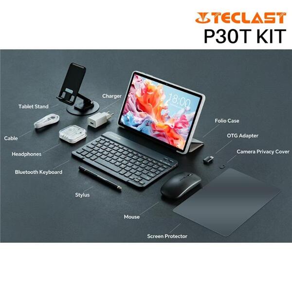 Планшет Teclast P30T KIT 10,1 4ГБ, 128ГБ, 6000мА•год, Android, сірий