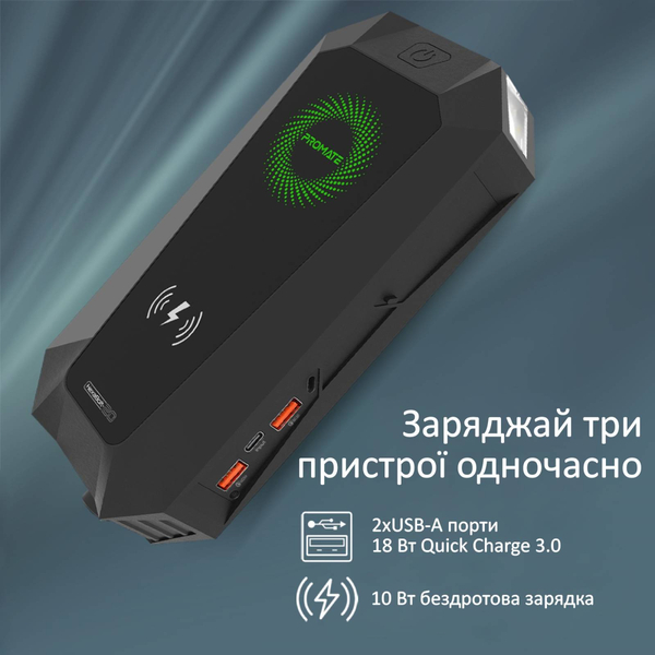 Зовнішній акумулятор (Power Bank) Promate HexaBolt-20 Black 19200mAh
