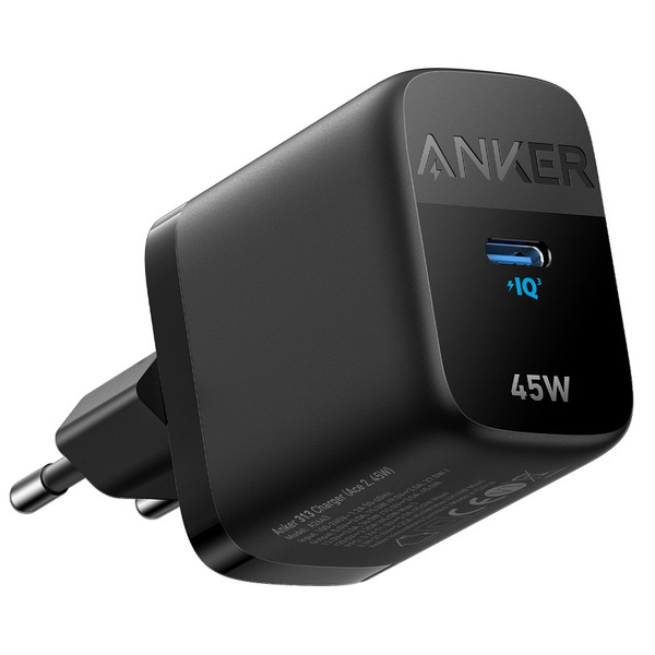 Мережевий зарядний пристрій Anker PowerPort 313 - 45W PD + PPS USB-C Black (A2643G11)