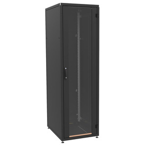Шафа ZPAS 19", 33U, SZB IT, передні склянi дверi, 600х800 мм, максимально 1000кг, чорна