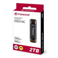 ssd зовнішній TRANSCEND 2TB ESD310C, USB 10Gbps, Type C/A Сірий