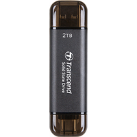 ssd зовнішній TRANSCEND 2TB ESD310C, USB 10Gbps, Type C/A Сірий