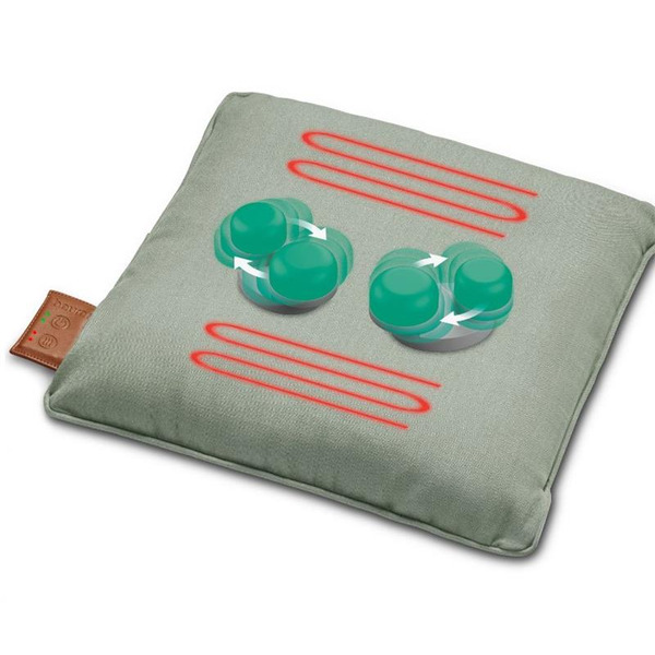 Масажная подушка Beurer для плечей, шеи, спины, ног, литий-ионный аккум., сменный чехол, серый