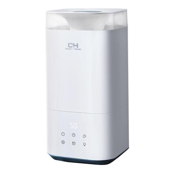 Зволожувач повітря Cooper&amp;Hunter Grenada СH-2550T 5 л, 40 м2, 250 мл/г, ультразвуковий, верхня затока, гігростат, аромакапсула, підсвічування, білий