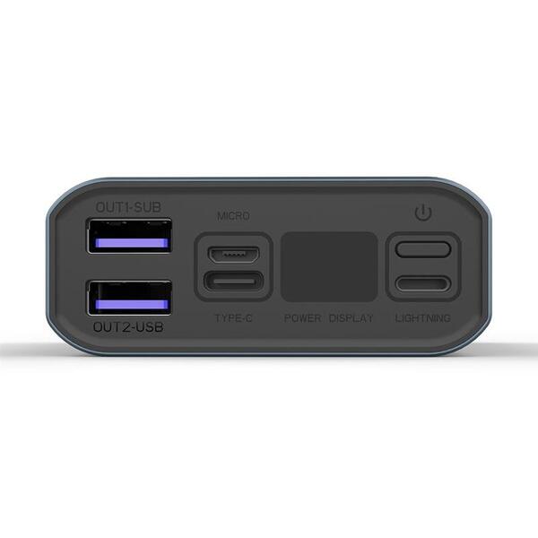 Зовнішній акумулятор (Power Bank) ColorWay 20000mAh Gray (CW-PB200LPH3GR-PDD)