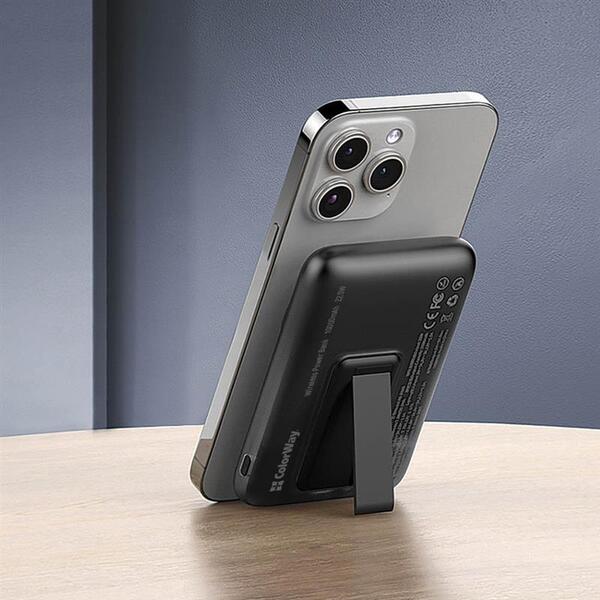 Внешний аккумулятор (Power Bank) ColorWay 15W MagSafe 10000mAh Black (CW-PB100LPA3BK-WPDD)