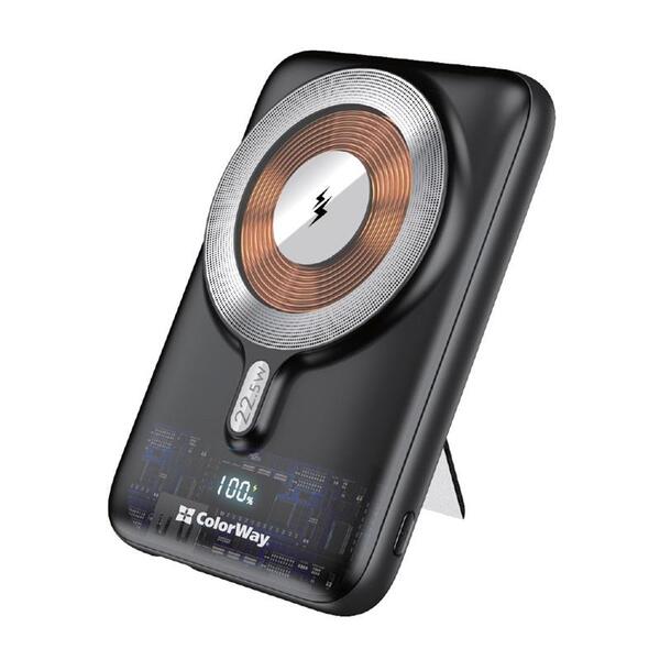 Внешний аккумулятор (Power Bank) ColorWay 15W MagSafe 10000mAh Black (CW-PB100LPA3BK-WPDD)