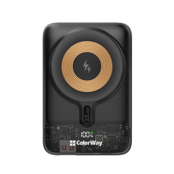 Внешний аккумулятор (Power Bank) ColorWay 15W MagSafe 10000mAh Black (CW-PB100LPA3BK-WPDD)
