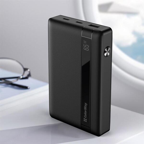 Внешний аккумулятор (Power Bank) ColorWay Powerful 20000mAh Черный (CW-PB200LPA3BK-PDD)