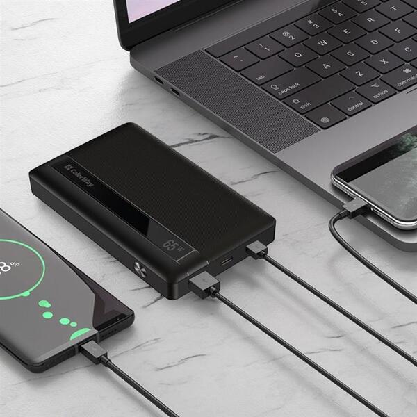 Внешний аккумулятор (Power Bank) ColorWay Powerful 20000mAh Черный (CW-PB200LPA3BK-PDD)