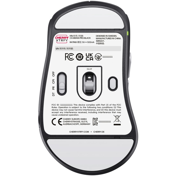 Мышь Cherry Xtrfy M64 PRO, 8K, WL/USB-A, RGB, черный