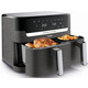 Мультипечь Tefal Dual EasyFry&Grill AirFryer, 2700Вт, чаша-5.2/3.1л, сенсорное управл., 2 чаши, гриль, пластик, черный
