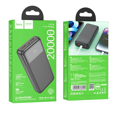Повербанк Hoco J121A Fast, QC3.0, 22.5W, PD20W Black