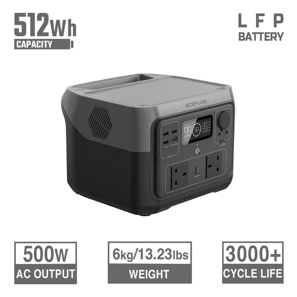 Зарядная станция EcoFlow River 2 Max, 512Wh, 500W, LiFePO4_EU