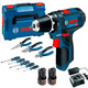 Шурупокрут-дриль акумуляторний Bosch GSB 12V-15 + набір інструментів (0.601.868.10R)