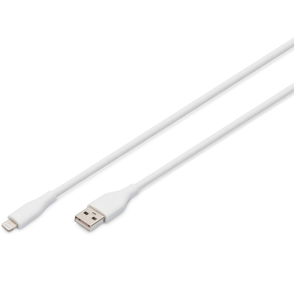Кабель для зарядки и синхронизации DIGITUS USB-A > Lightning, 1м, USB 2.0, 12W, белый