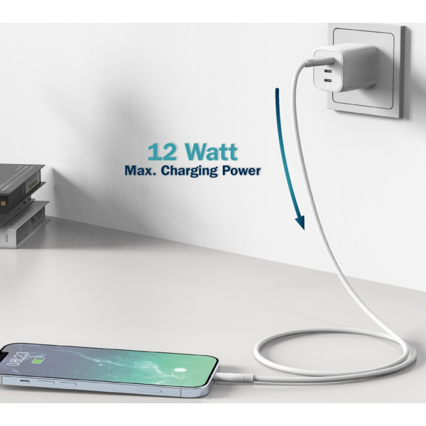 Кабель для зарядки и синхронизации DIGITUS USB-A > Lightning, 1м, USB 2.0, 12W, белый