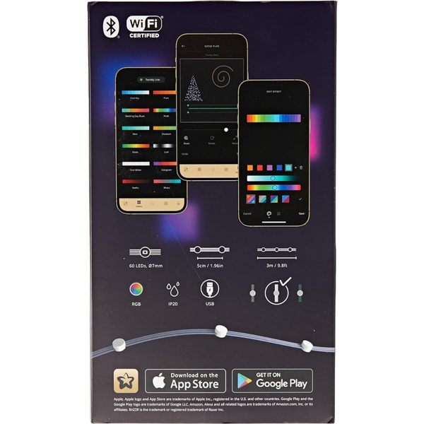 Smart LED Гірлянда Twinkly Dots Lights RGB 60 Gen II, IP20, кабель прозорий