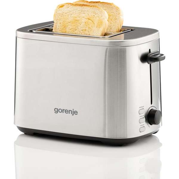 Тостер Gorenje 800Вт, підігрів, розморожування, пластик, сріблястий