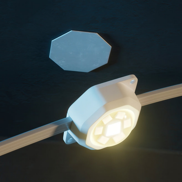 Smart LED Гірлянда Twinkly Permanent Light 72 RGB LED String, White Wire, Plug F (TWPL072STP-TEU)