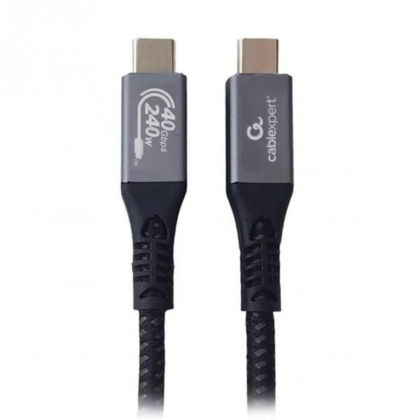 Кабель Cablexpert USB Type-C - USB Type-C (M/М), 240 W, 1.5 м, черный (CCBP-USB4-CMCM240-1.5M)