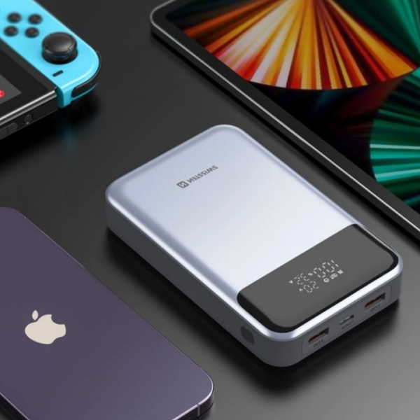 Зовнішній акумулятор (Power Bank) Swissten 20000mAh 100W Black/Silver (8595217483781)