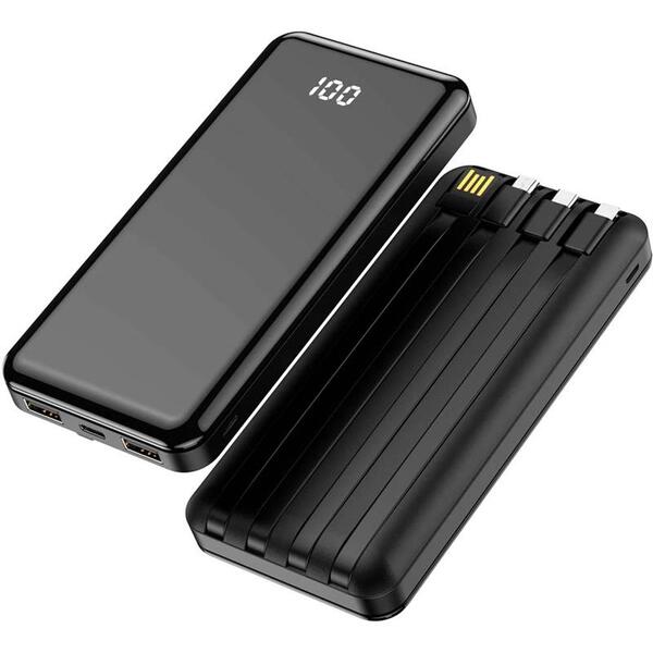 Зовнішній акумулятор (Power Bank) Forever TB-411 ALLin1 USB-C + Lightning + microUSB 10000mAh Black (1283126565083)