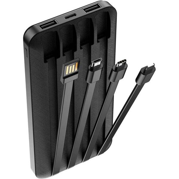 Зовнішній акумулятор (Power Bank) Forever TB-411 ALLin1 USB-C + Lightning + microUSB 10000mAh Black (1283126565083)