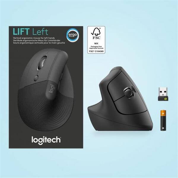 Миша Logitech Lift Left Vertical Ergonomic (910-006495) Graphite USB