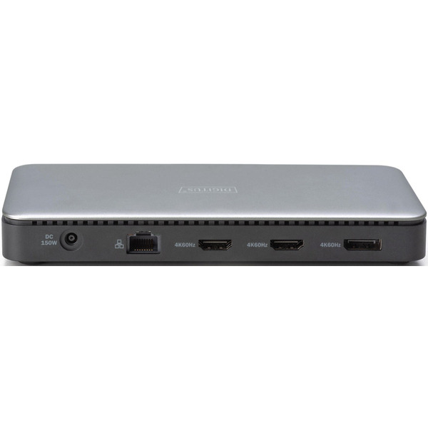 Док-станція DIGITUS USB-C> 2xHDMI, DP, 2xUSB-A, USB-C, SD, MicroSD, RJ54, DC, Audio (DA-70917)